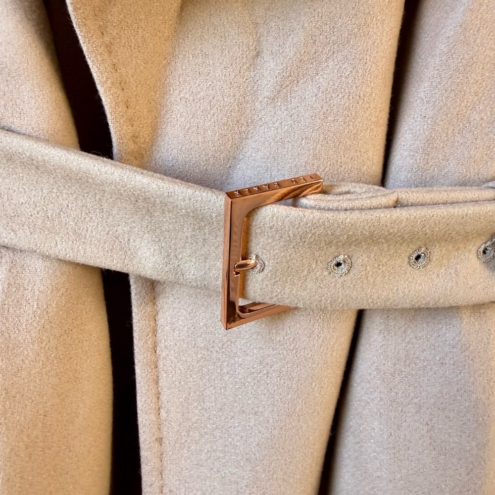 Ted Baker Wool Tan Trench Coat - Picture 4 of 9